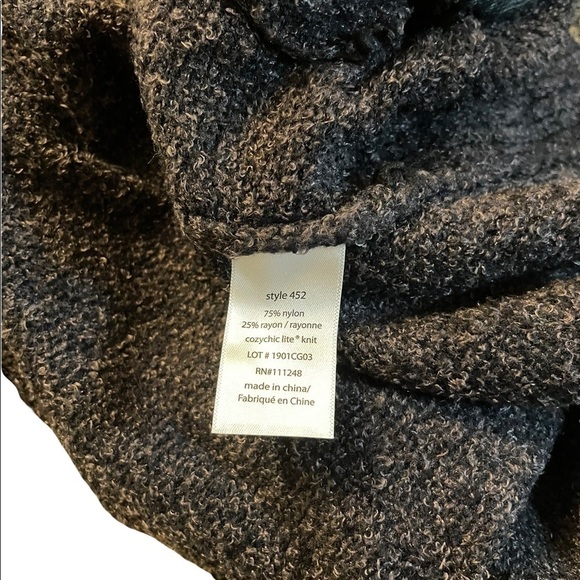 Barefoot Dreams Cozychic Lite Fuzzy Open Front Circle Cardigan - Picture 5 of 5